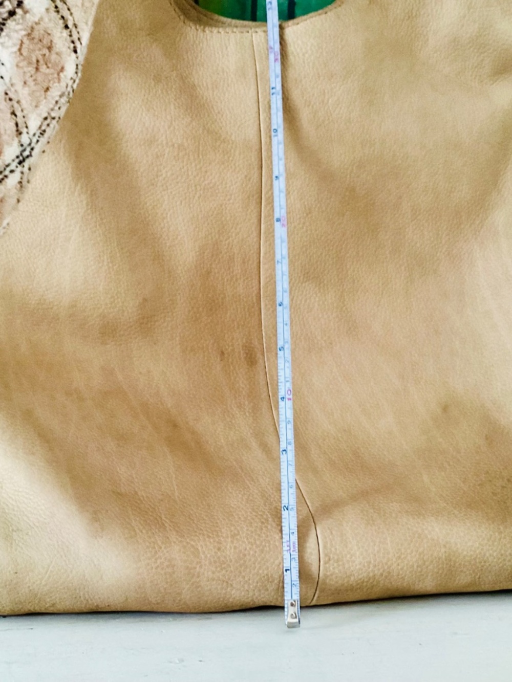 Anthropologie Isa Tote Bag Large Tan Soft Leather Shoulder hobo Purse - Picture 16 of 16